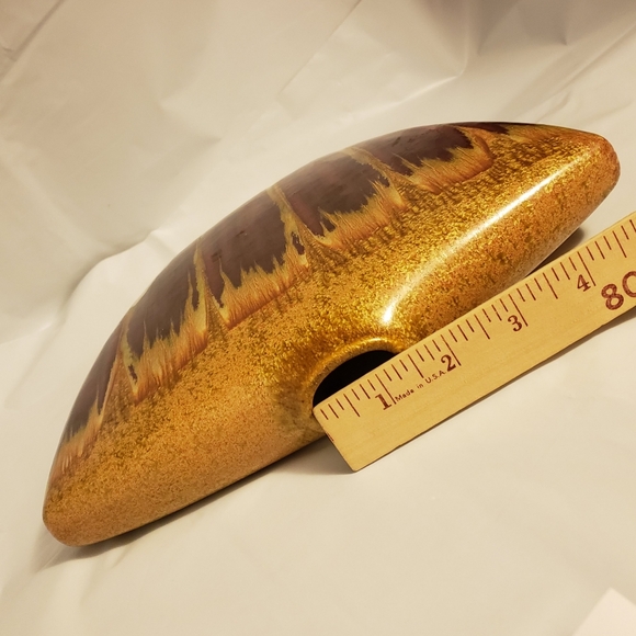 Mid Century Modern Pottery Vase Drip Glaze Unsigned - Picture 3 of 7